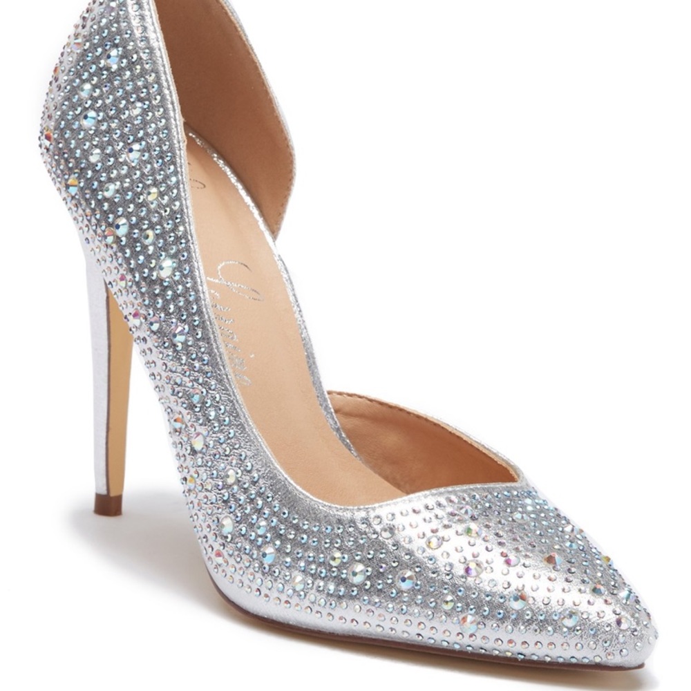 Lauren Lorraine Ruby Embellished Half d'Orsay Pump